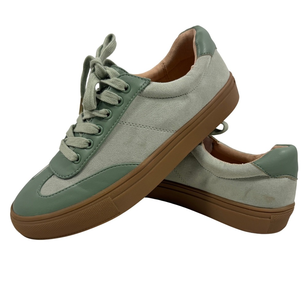 LOFT Sneakers‎ Women Green Suede Gum Sole Lace Up Size 8.5